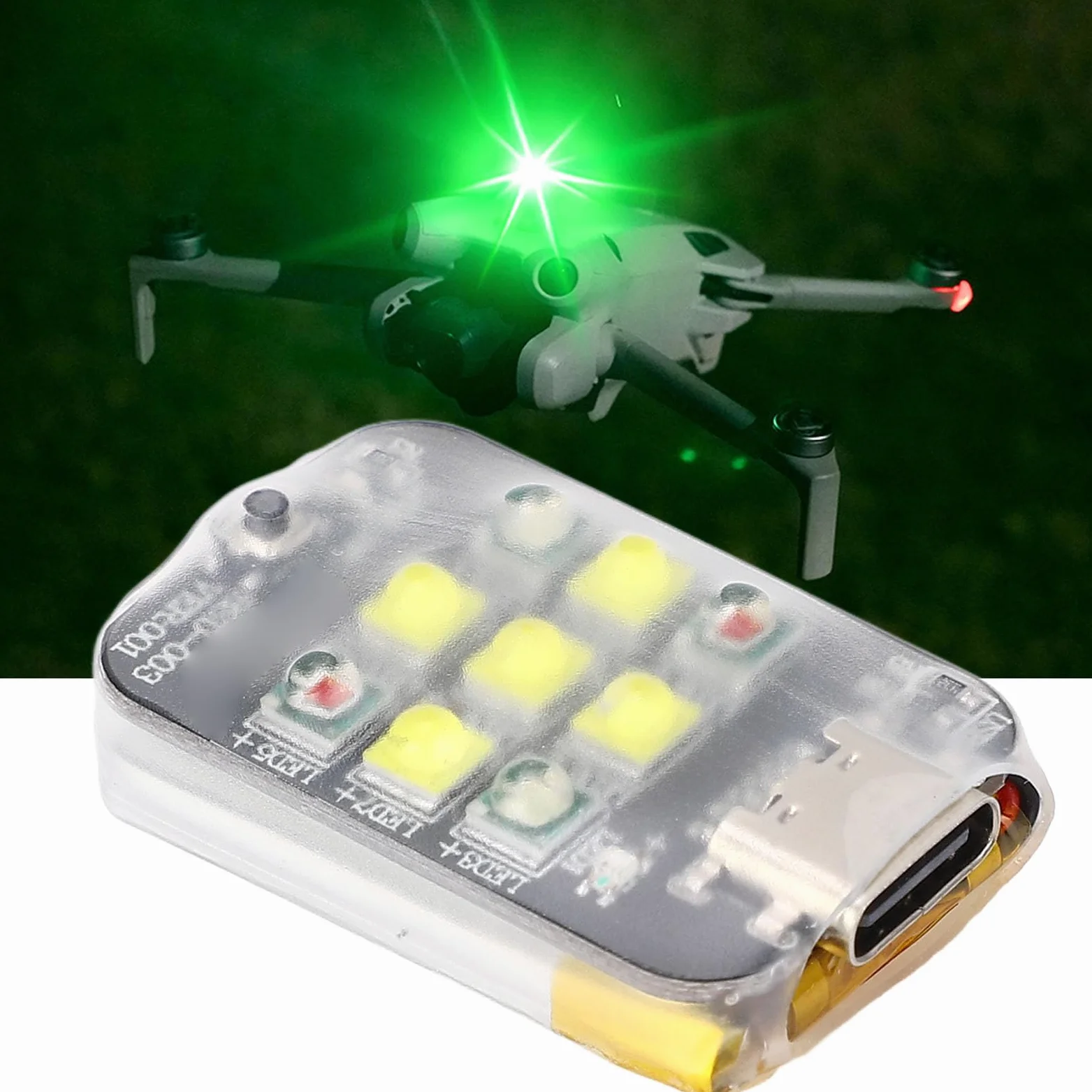 Topiky Lampada Volante Notturna Multifunzionale Compatta a LED Stroboscopica per la Serie Mini//