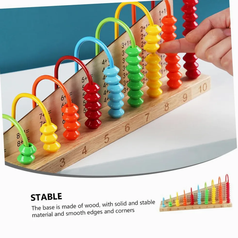 POPETPOP Abaco Educativo in Legno per Bambini, Calcolatrice Didattica | 1 Pezzo, Multicolore, per Asilo e Compleanno, Leggero, Strumento di Calcolo Mentale per Studenti