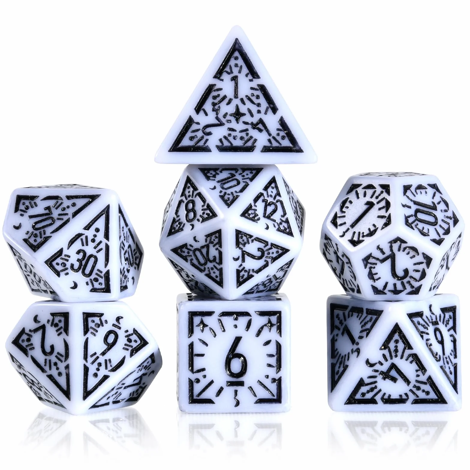 Dadi DND Retrò per Dungeons e Dragons - Set di Dadi D&D da Gioco con Dadi Bian
