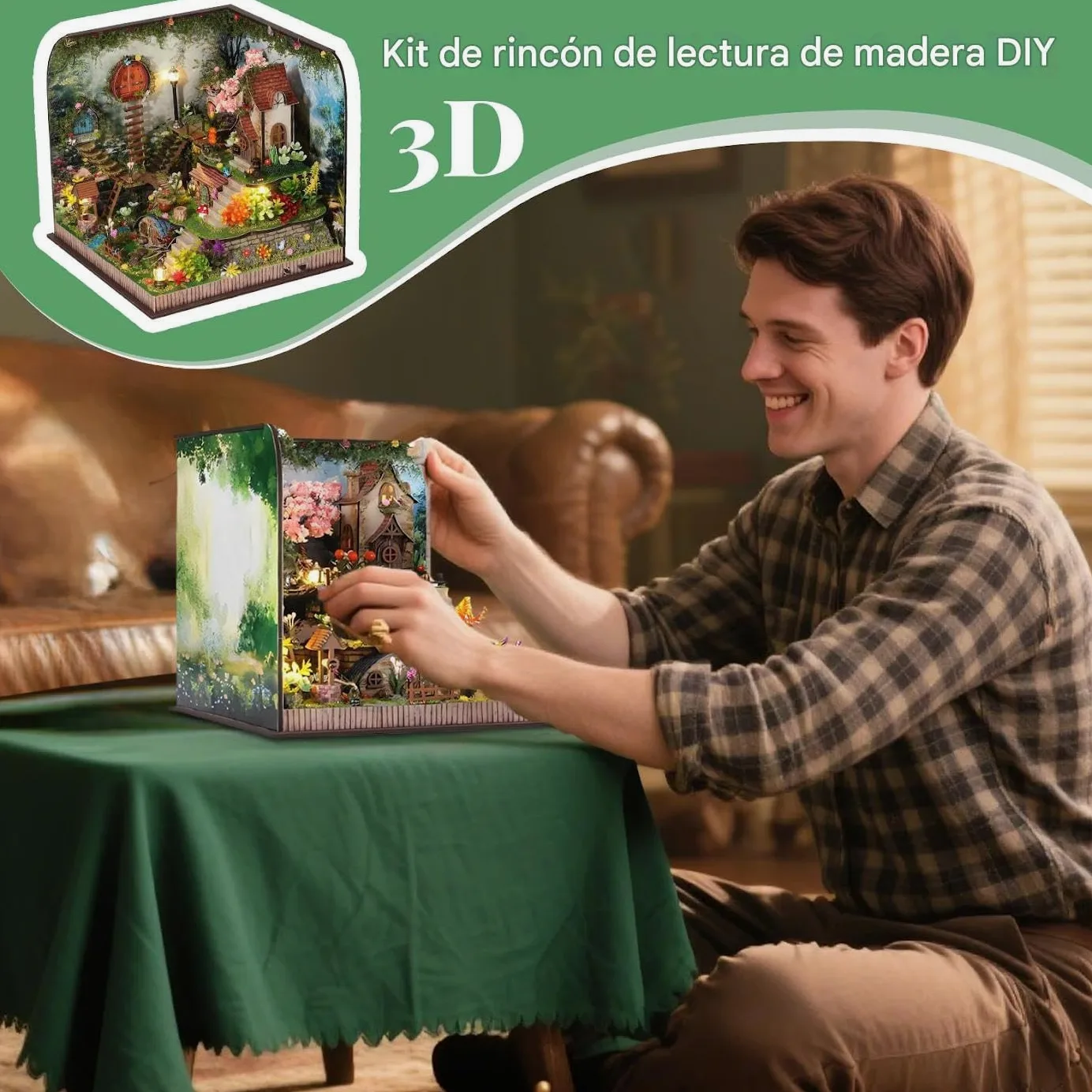 Kit Minicasa Kit Creativo Per Decorare Il Tavolo E Creare Scenette Su | Decorazione Artigianale Fiorita Per Adulti E Ragazzi, Casa, Libreria, Camera, Esposizione Su Libreria, Feste