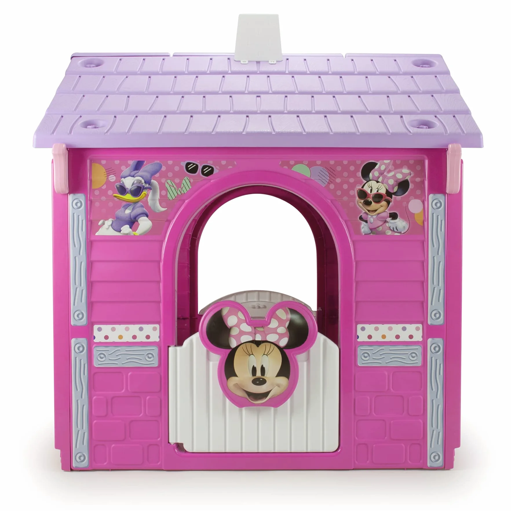 Casetta Bambini Minnie Mouse INJUSA Dai 3 Anni Rosa E Lilla Con 3 Porte 1 Finestra Plastica Resistente Ufficiale Disney Cabina Esterno Giardino Stimola Fantasia Facile Da Montare Bimba